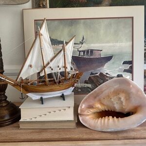Giant vintage horned helmet cinch Seashell